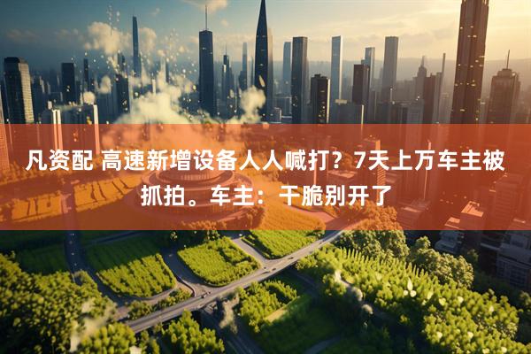 凡资配 高速新增设备人人喊打？7天上万车主被抓拍。车主：干脆别开了